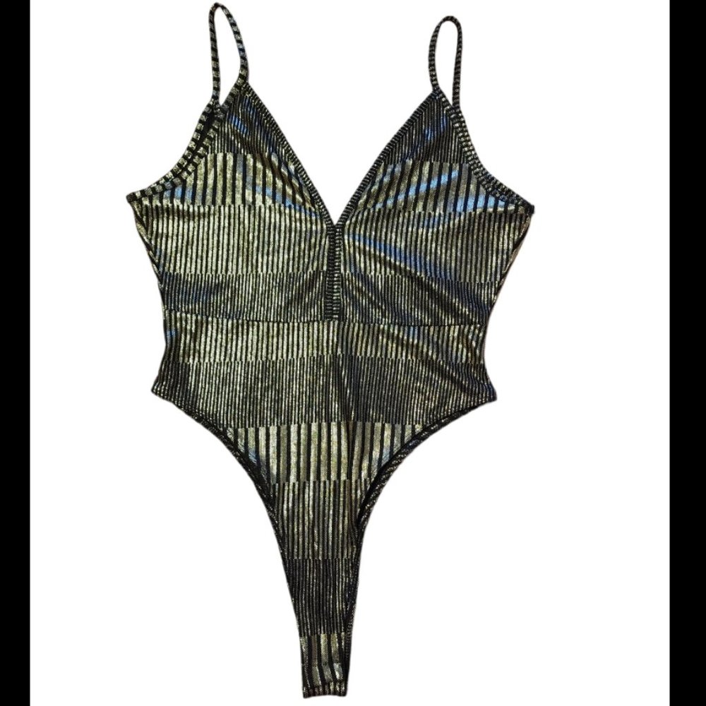 BLACK AND GOLDEN BODYSUIT